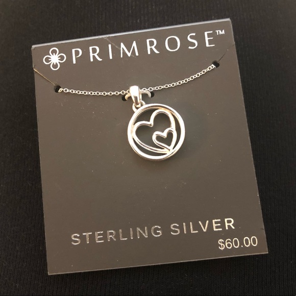 Primrose Jewelry - Primrose Sterling Silver Double Heart Necklace